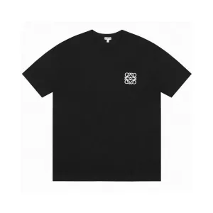 High Quality Luxury Loewe Short-Sleeved T-Shirt Red Cotton Long-Staple