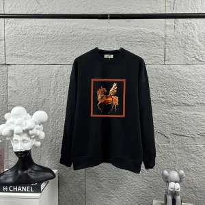 AAA Designer Hermes Long-Sleeved Black Autumn Winter Early