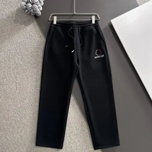 High Quality Moncler Pants Black Autumn Embroidery