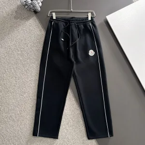Reps AAA Moncler Pants Black Wool Lace Autumn Embroidery