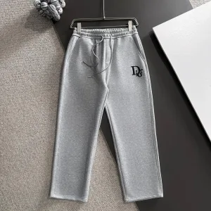 AAA High Quality Dior Pants Black Autumn Embroidery