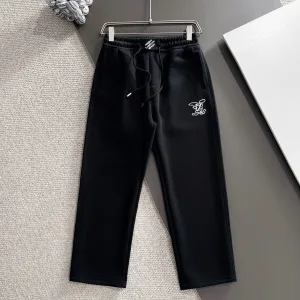 AAA Louis Vuitton Pants Black Autumn Embroidery