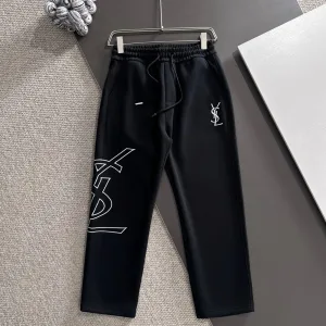 Designer High Quality Saint Laurent Pants Black Autumn Embroidery