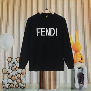 High Quality Fendi Sweater Red Wool Jacquard Pattern