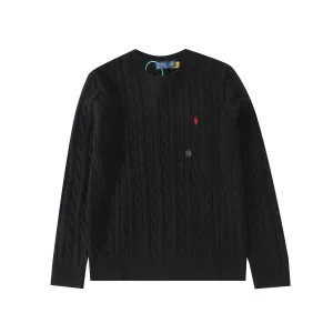 High Quality Ralph Lauren Long-Sleeved Shirt Red Wool Blend