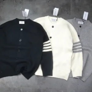 Reps Thom Browne Sweater Brown Wool Blend Jacquard Embroidery