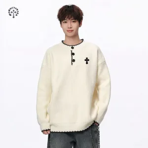 Luxury Reps Chrome Hearts Sweater Red Knitted Fabric