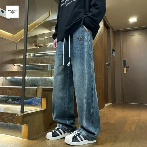AAA Chrome Hearts Jeans Red Denim Distressed Retro Blue