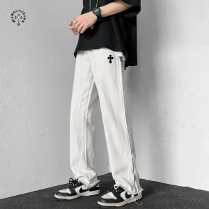 Reps Chrome Hearts Jeans Red Denim Distressed Retro Workwear