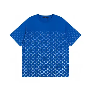 Luxury Reps Louis Vuitton Short-Sleeved T-Shirt Lime Cotton Pure Ribbed Fabric Neckline Stitching Embroidery