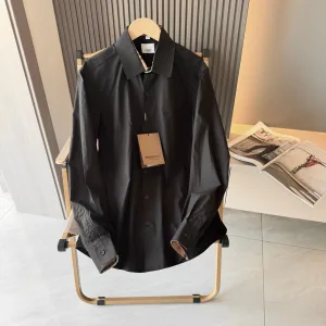 AAA High Quality Burberry Long-Sleeved Shirt Red Cotton Combed Enhanced Comfort