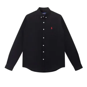 AAA Ralph Lauren Long-Sleeved Shirts Red Cotton Wool Oxford Cloth Minimalist Style