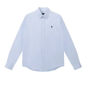 Reps AAA Ralph Lauren Long-Sleeved Shirts Red Cotton Wool Oxford Cloth Minimalist Style