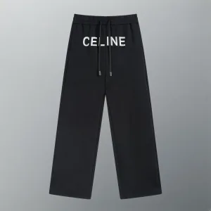 Luxury High Quality Loewe Trousers Black Cotton Pure Winter