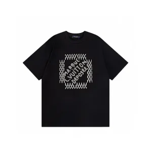 Luxury Louis Vuitton Short-Sleeved T-Shirt Lime Cotton Pure Ribbed Fabric Neckline Stitching Embroidery