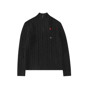 Designer Luxury Ralph Lauren Long-Sleeved Shirt Red Wool Blend
