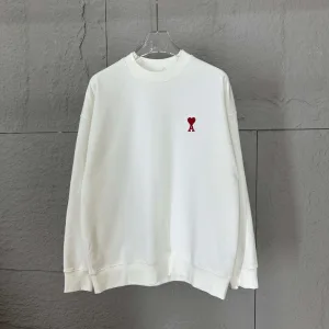 High Quality Designer Ami Long-Sleeved Red Autumn Winter Early