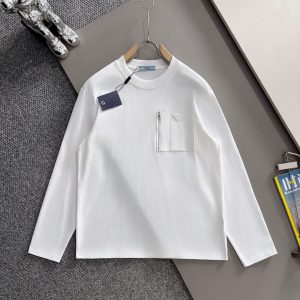 Aaa Designer Prada Cotton Long-Sleeved T-Shirt For Fall