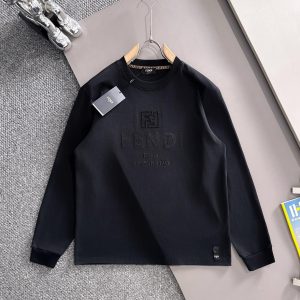Aaa 1:1 Fendi Cotton Long-Sleeved T-Shirt For Autumn