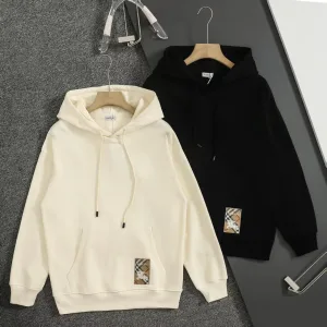 High Quality Burberry Hoodie Red Cotton Pure Winter Embroidery