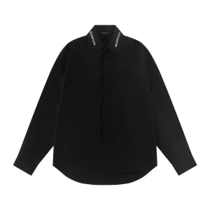 High Quality Designer Balenciaga Shirt Red Cotton Plain Weave Embroidery