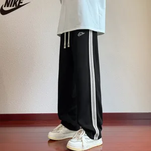 Designer Super Clone Nike Casual Pants Red Spring Autumn Slimming Cut Side Stripes