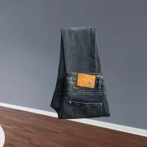 Luxury Louis Vuitton Jeans Red Cotton Denim Autumn Winter