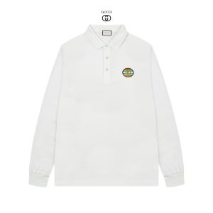 High Quality 1:1 Gucci Cotton Long-Sleeved Polo Shirt