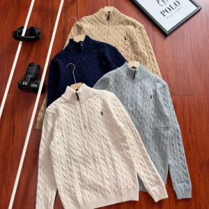 Luxury High Quality Ralph Lauren Sweater Red Easy To Match Embroidery