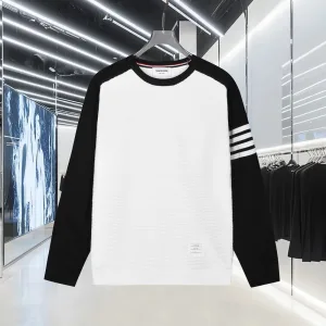 High Quality Reps Thom Browne Long-Sleeved Shirts Red Wool Blend Mesh Spring Summer