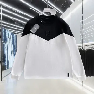 Luxury Super Clone Fendi Long-Sleeved T-Shirt Red Cotton Pure Patch