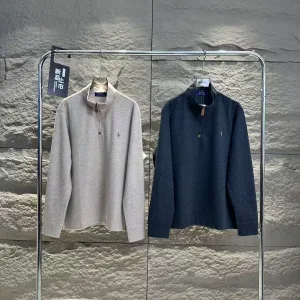 AAA Luxury Ralph Lauren Long-Sleeved Sweatshirt Color Cotton Relaxed Fit Autumn Three Needles And Five Threads Embroidery
