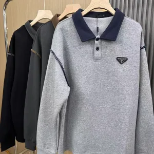Super Clone AAA Prada Hoodie Red Cotton Silk Nylon Fleece Simple Design