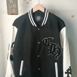 High Quality Super Clone Chrome Hearts Jacket Red Wool Jacquard Lace Street Style Embroidery
