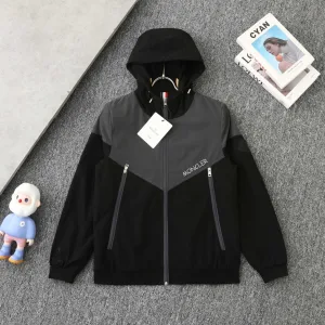 AAA Super Clone Moncler Coat Red Nylon Fabric Spring Autumn Embroidery Patch