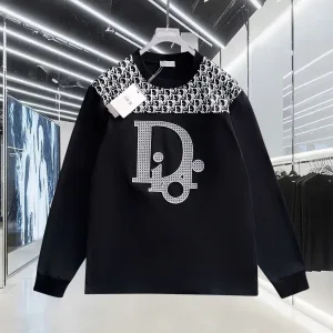 High Quality Dior Long-Sleeved T-Shirt Ash Cotton Pure Patch