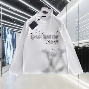 Designer Louis Vuitton Cotton Long-Sleeved T-Shirt