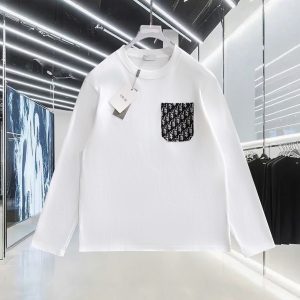 Designer Luxury Dior Cotton Long-Sleeved T-Shirt