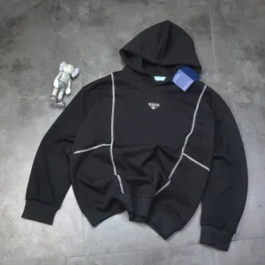 AAA Designer Prada Hoodie Black Eva Exquisite Workmanship