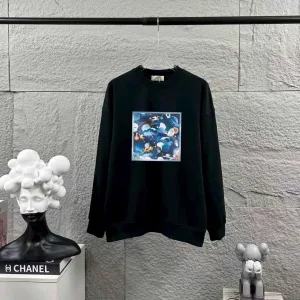 Designer High Quality Hermes Long-Sleeved Black Autumn Winter Early