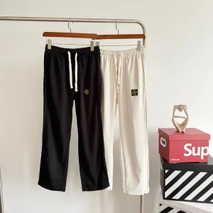 Designer Super Clone Stone Island Casual Trousers Red Cotton Pure High-Quality Materials Autumn