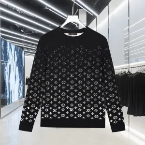 Reps High Quality Louis Vuitton Long-Sleeved Shirts Red Wool Blend Mesh Jacquard Spring Summer Winter
