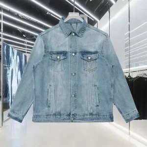 AAA Reps Louis Vuitton Outerwear Red Eva Suede Denim Autumn Winter Patch