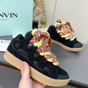 AAA Lanvin Sneakers Color Suede Cowhide Blocking