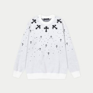 Luxury Chrome Hearts Wool Sweater For Autumn