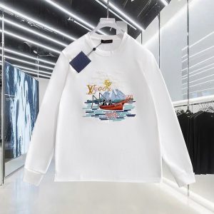 Aaa Luxury Louis Vuitton Cotton Long-Sleeved T-Shirt For Fall