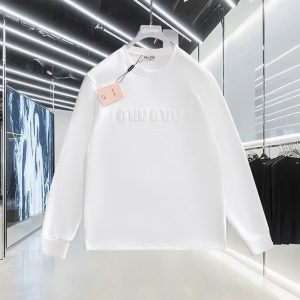 Luxury Miu Miu Cotton Long-Sleeved T-Shirt For Autumn