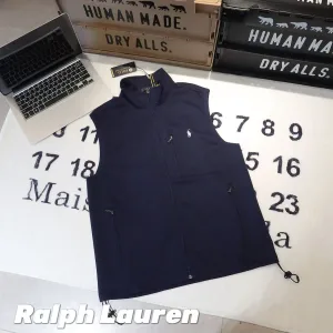 Super Clone Ralph Lauren Vest Blue Cotton Pure Embroidery