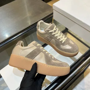 AAA Super Clone Margiela Athletic Shoes Ash Genuine Leather Sheepskin Cowhide Patchwork Rubber Patch