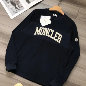 Luxury Designer Moncler Long-Sleeved Shirts Red Cotton Wool Embroidery